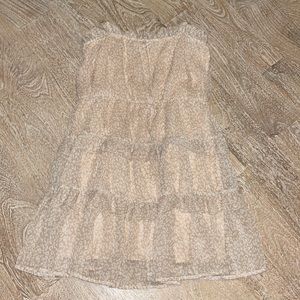 Peach Love California Leopard Printed Tan Babydoll Dress Large